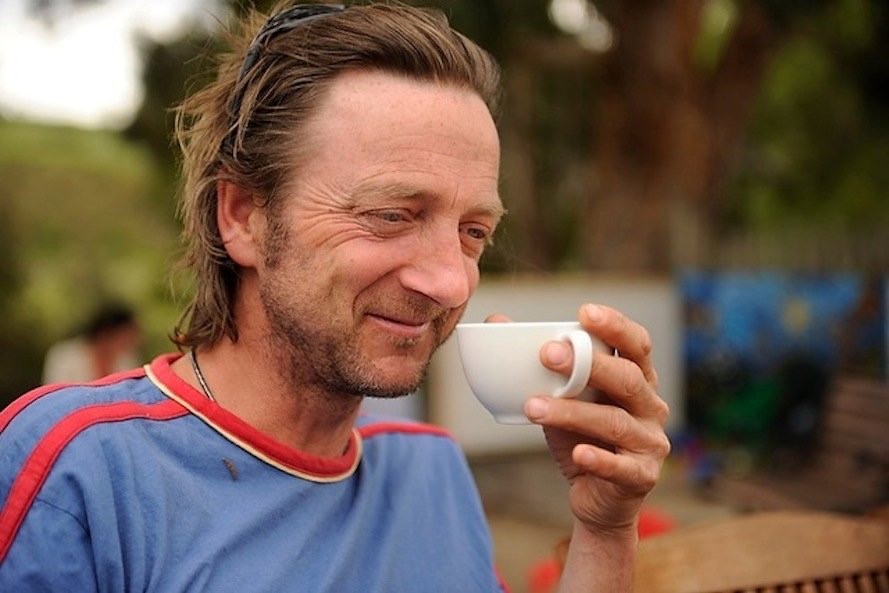 Photo of Paul enjoying a cup of tea